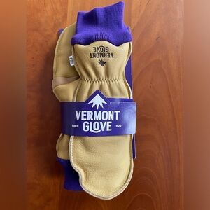 Brand New With Tags Vermont Glove Premium Goat Leather Mitten Knit Cuffs US Made